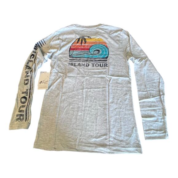 NEW Trunks Surf & Swim Long Sleeve TEE SM Men's Women's Gray 100% Cotton T Shirt - Picture 4 of 9